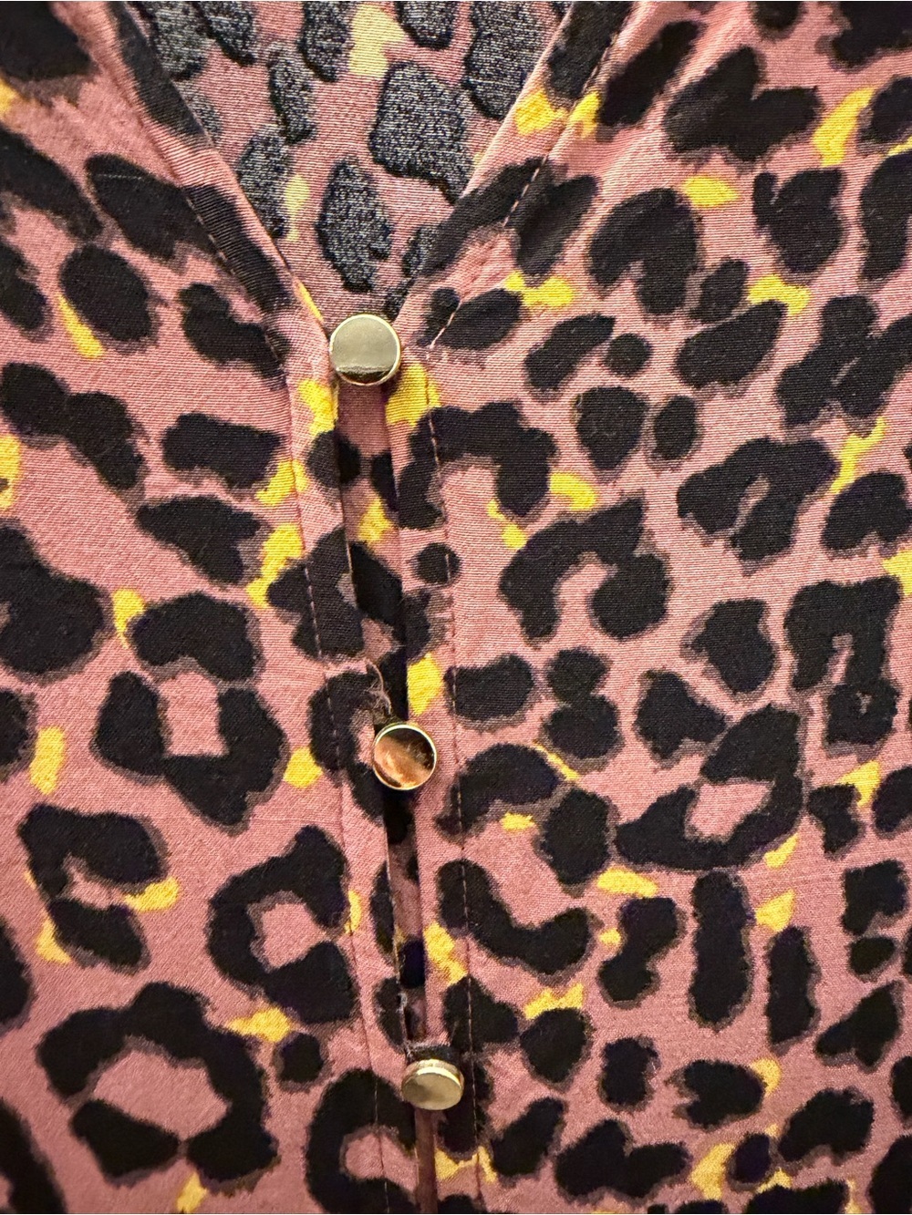 LOFT Pink Leopard-Print Long Sleeve Tiered Dress - Picture 4 of 5